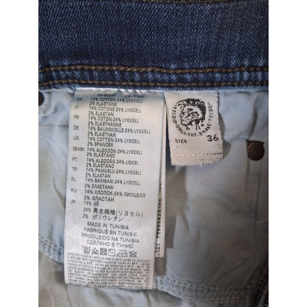 Diesel Tepphar Jeans Men's 36x30 Blue Denim Slim-Carrot 081AL Stretch Distressed - Picture 5 of 11